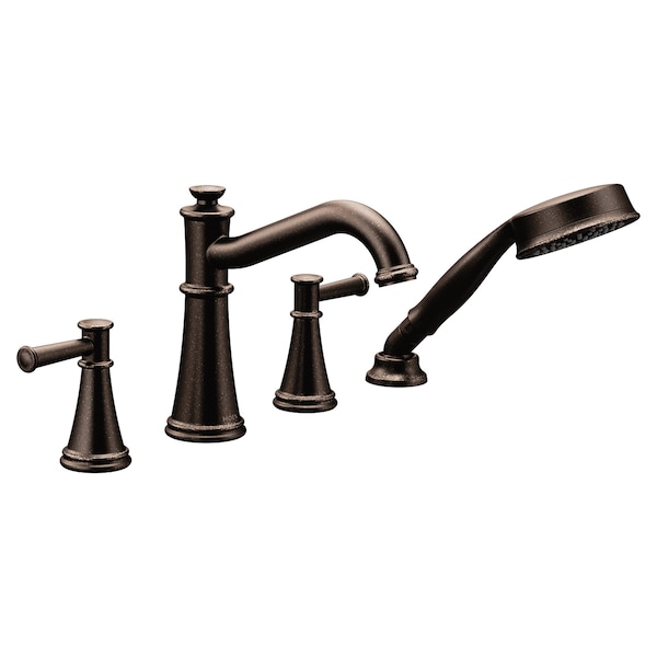 Two-Handle Roman Tub Faucet w/Hand Shower Oil Rubbed Bronze